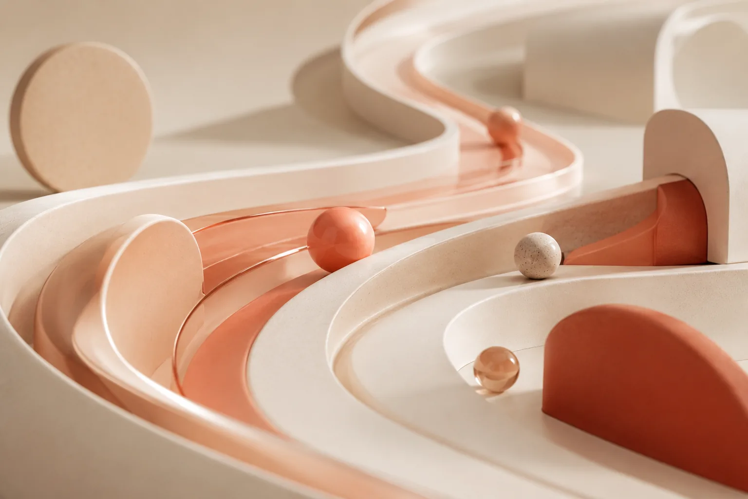 Render abstrato de formas a fluir